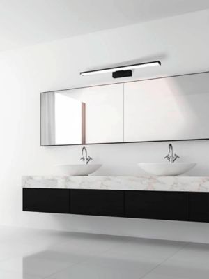 Applique murale de salle de bain noir Pandella LED intégrée 1350lm IP44 11W blanc froid Eglo
