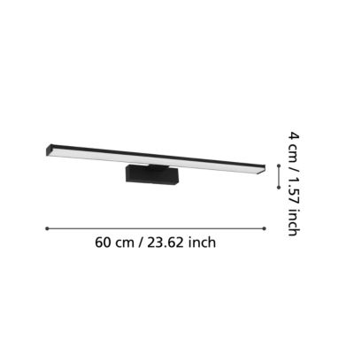 Applique murale de salle de bain noir Pandella LED intégrée 1350lm IP44 11W blanc froid Eglo