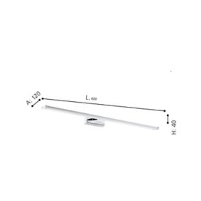 Applique murale de salle de bain Pandella LED intégrée 1350 IP44 11W blanc froid chromé