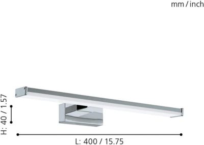 Applique murale de salle de bain Pandella LED intégrée 900lm IP44 11W blanc froid chromé