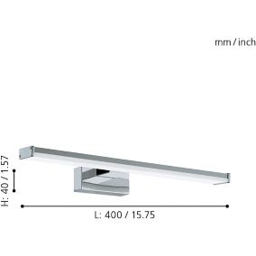 Applique murale de salle de bain Pandella LED intégrée 900lm IP44 11W blanc froid chromé