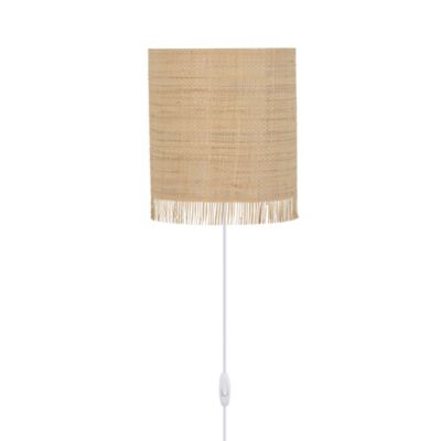 Applique murale demi-lune avec cordon en raphia frangé coloris naturel Ibiza E14 60W IP20 L.20 x H.23 x P.10cm Corep