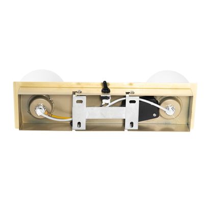 Applique murale dorée 28 cm IP44 2 lumières avec interrupteur - Cederic