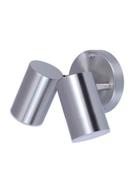 Applique murale double Candiac LED intégrée 2 têtes 760lm 8.6W IP44 GoodHome chrome