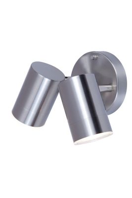 Applique murale double Candiac LED intégrée 2 têtes 760lm 8.6W IP44 GoodHome chrome
