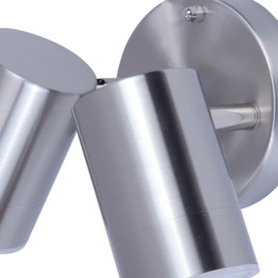 Applique murale double Candiac LED intégrée 2 têtes 760lm 8.6W IP44 GoodHome chrome