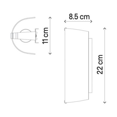 Applique murale E27 IP20 22x11cm blanc