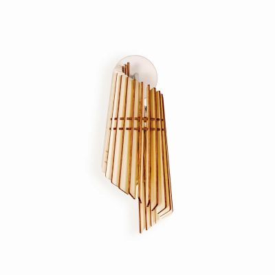 Applique murale en bois clair Perle hauteur 39 cm largeur 15 cm douille E27 Atelier Loupiote