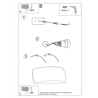 Applique murale en Céramique - PROTOSTAR - Noir - IP20 - Max 8W LED - G9 - Style Moderne