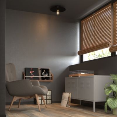 Applique murale en métal noir E27 Ø28.5cm GoodHome Riflebird