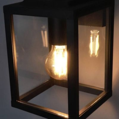 Applique murale extérieure en verre IP44 E27 noire Gaia S Black ...