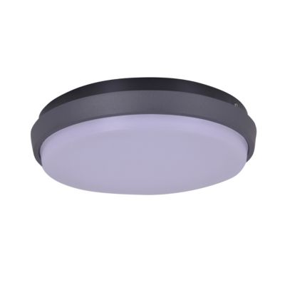 Applique murale extérieure LED 'Mio' D: 27 cm en métal anthracite et plastique, IP54 pour entrée, balcon, terrasse
