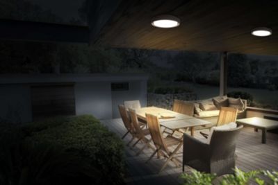 Applique murale extérieure LED 'Mio' D: 27 cm en métal anthracite et plastique, IP54 pour entrée, balcon, terrasse