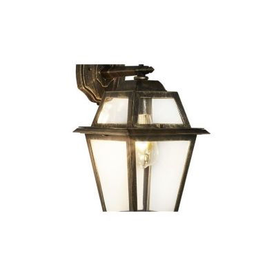 Applique murale exterieur, 1 lumiere, aluminium, or noir,