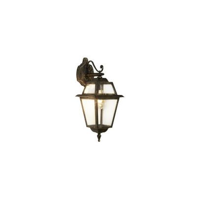 Applique murale exterieur, 1 lumiere, aluminium, or noir,