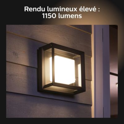 Applique murale extérieur Econic Philips Hue IP44 1150lm 45 x 11,5 cm noir