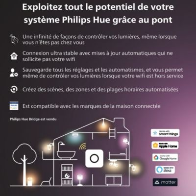 Applique murale extérieur Econic Philips Hue IP44 1150lm 45 x 11,5 cm noir