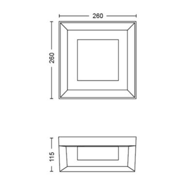 Applique murale extérieur Econic Philips Hue IP44 1150lm 45 x 11,5 cm noir