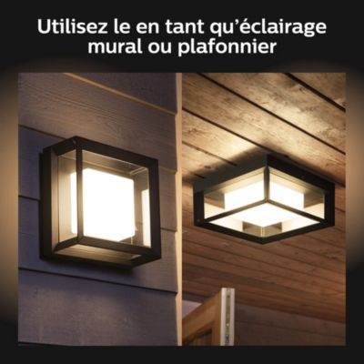 Applique murale extérieur Econic Philips Hue IP44 1150lm 45 x 11,5 cm noir