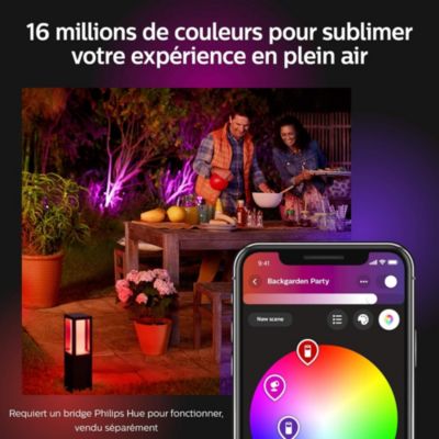 Applique murale extérieur Econic Philips Hue IP44 1150lm 45 x 11,5 cm noir