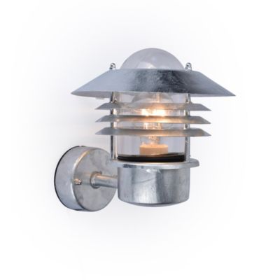 Applique murale extérieur Engla Lutec E27 IP44 60W l.21 x H.23 x P.25 cm gris galva