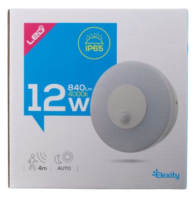Applique murale extérieur LED intégrée IP65 12W 840lm l.17 x H.17 x P.5,5 cm blanc