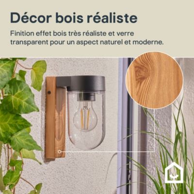 Applique murale extérieur Lovage effet bois E27 IP44 10W GoodHome