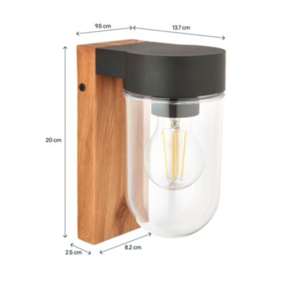 Applique murale extérieur Lovage effet bois E27 IP44 10W GoodHome