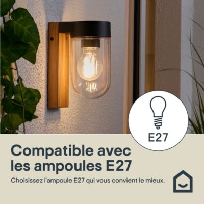 Applique murale extérieur Lovage effet bois E27 IP44 10W GoodHome