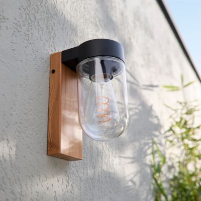 Applique murale extérieur Lovage effet bois E27 IP44 10W GoodHome