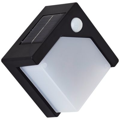 Applique murale extérieur solaire à détection LED intégrée Camino 2W 300lm IP44 blanc froid l.13,5 x H.6,3 cm noir