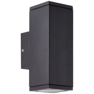 Applique murale extérieure bi-directionnelle Hally 20W GU10 IP44 l.6 x H.15,5 x P.8,8 cm gris anthracite Brilliant