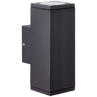 Applique murale extérieure bi-directionnelle Hally 20W GU10 IP44 l.6 x H.15,5 x P.8,8 cm gris anthracite Brilliant