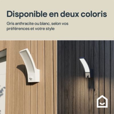 Applique murale extérieure détecteur de mouvement Gambell 1600ml 10W IP44 gris anthracite GoodHome
