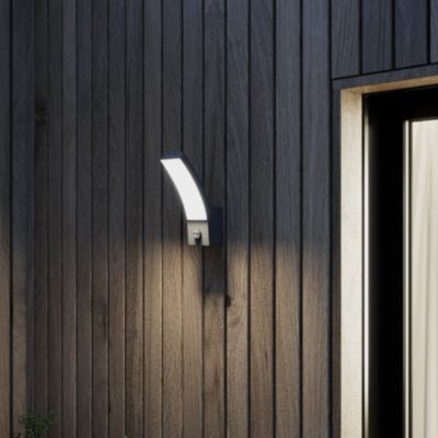Applique murale extérieure détecteur de mouvement Gambell 1600ml 10W IP44 gris anthracite GoodHome
