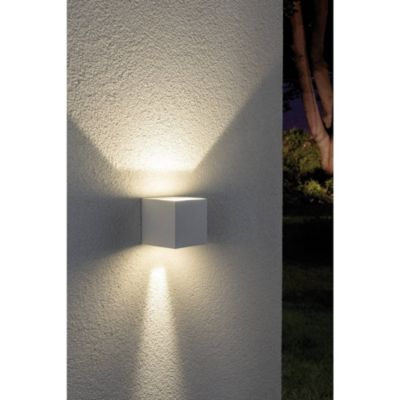 Applique murale extérieure LED carré blanc double faisceau orientable 7,7 W IP65 Paulmann Cybo