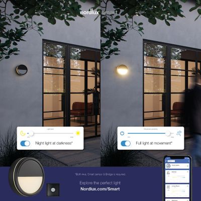 Applique murale extérieure Smart LED IP54 gris 9,5W 600lm Ø20cm, Nordlux Ava