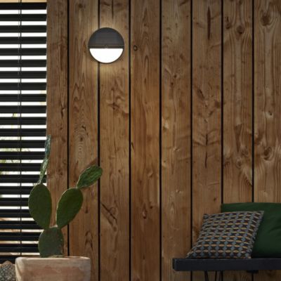Applique murale extérieure solaire ronde LED 500 lm détecteur de présence IP54 noir Little Garden Alrik
