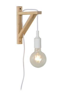 Applique murale FIX en bois avec 1xE27 - Blanc - Lucide
