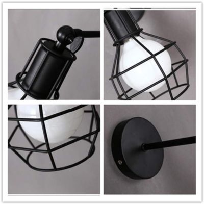 Applique Murale Industrielle E27 Métal Vintage Lampe Murale Intérieur pour Chambre à Coucher Salle de Séjour
