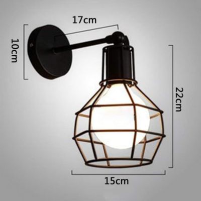 Applique Murale Industrielle E27 Métal Vintage Lampe Murale Intérieur pour Chambre à Coucher Salle de Séjour