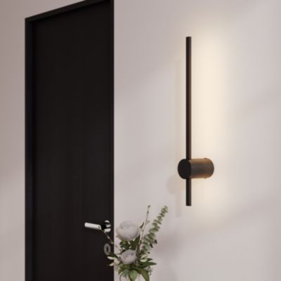Applique murale intérieur à LED 600lm 13W L.7 x l.60 x H.11 x P.11cm noire GoodHome Dotterel