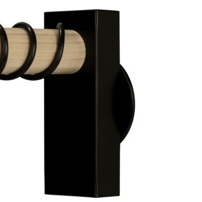 Applique murale intérieur en métal noir et effet bois E27 15W L.18,5 x l.6,5 x H.16,5cm, GoodHome Hornero