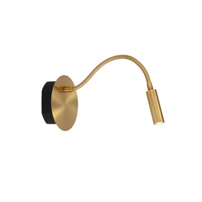 Applique murale intérieur LED articulée rechargeable Jolijn laiton doré IP20 140lm 2W Ø.11 cm Lucide