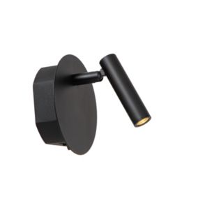 Applique murale intérieur LED rotative rechargeable Jolijn métal noir IP20 145lm 2W Ø.10,2 cm Lucide