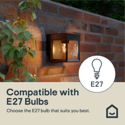 Applique murale Ironbark E27 25W IP54 Goodhome noir
