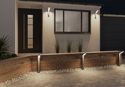 Applique murale Kalari LED intégrée 1200lm 23W IP54 GoodHome gris anthracite