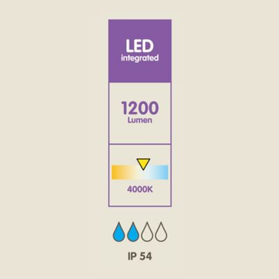 Applique murale Kalari LED intégrée 1200lm 23W IP54 GoodHome gris anthracite