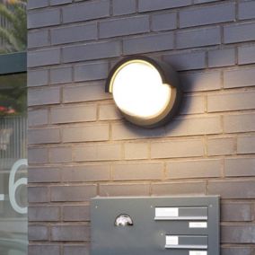 Applique Murale LED 15W Noire Ronde IP65 avec Cache - Blanc Chaud 2300K - 3500K - SILAMP