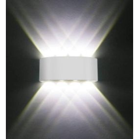 Applique murale LED 8 W Blanc chaud 3000 K Moderne en aluminium pour salon Chambre Couloir Escalier Cuisine Salle à manger (Blanc